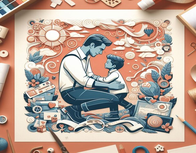 This 3d illustration is designed for Happy Fathers day