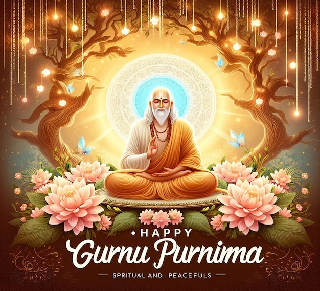 This attractive beautiful design is created for Happy Guru Purnima