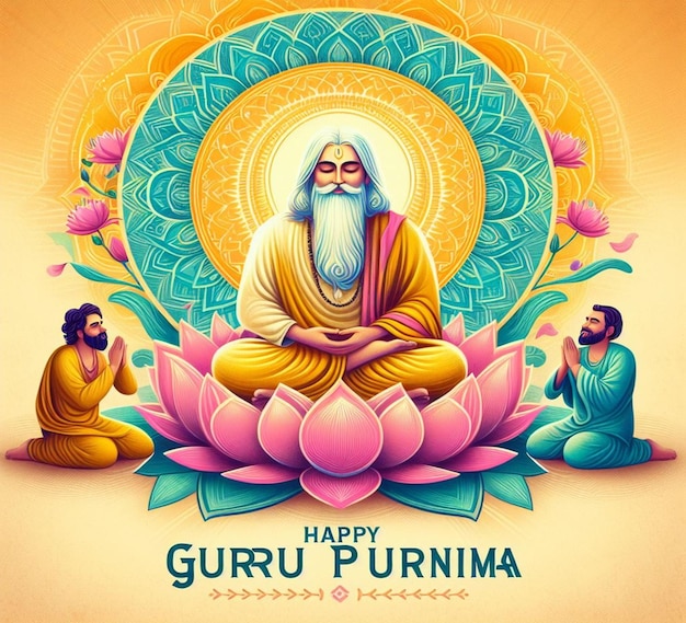 This attractive beautiful design is created for Happy Guru Purnima