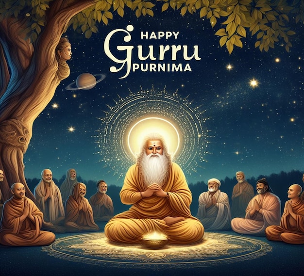 This attractive beautiful design is created for Happy Guru Purnima