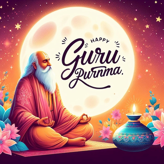 This attractive beautiful design is created for Happy Guru Purnima