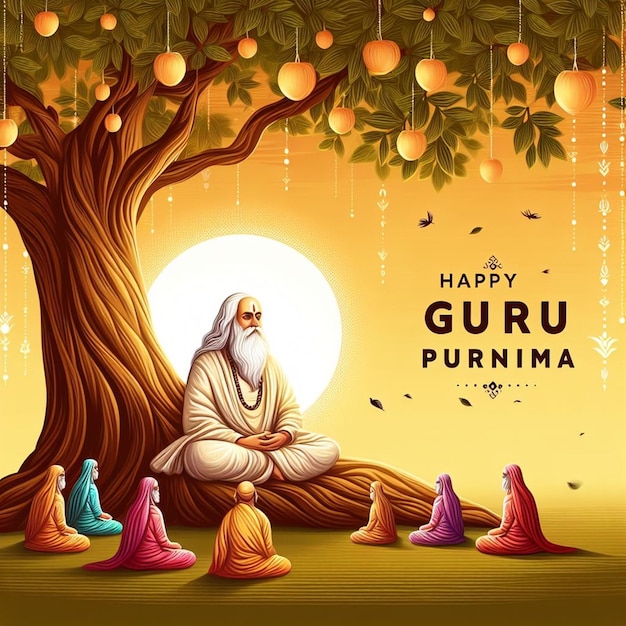 This attractive beautiful design is created for Happy Guru Purnima