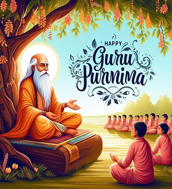 This attractive beautiful design is created for Happy Guru Purnima