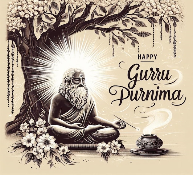 This attractive beautiful design is created for Happy Guru Purnima