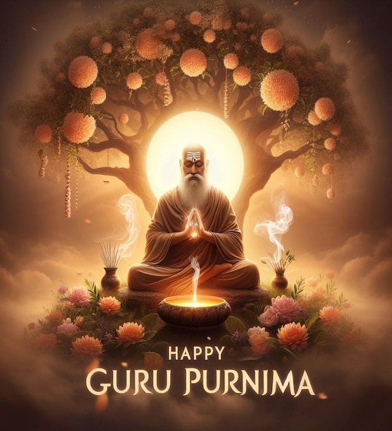 This attractive beautiful design is created for Happy Guru Purnima