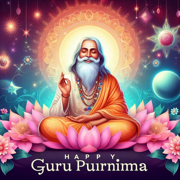 This attractive beautiful design is created for Happy Guru Purnima