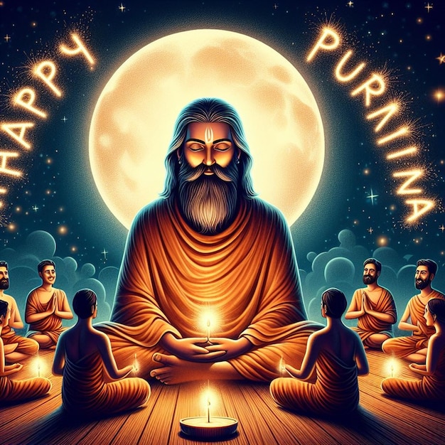 This attractive beautiful design is created for Happy Guru Purnima