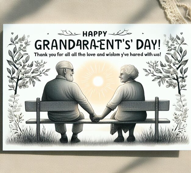 Photo this attractive illustration is generated for happy grandparents day