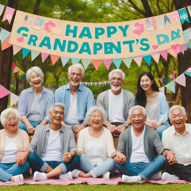 Photo this attractive illustration is generated for happy grandparents day