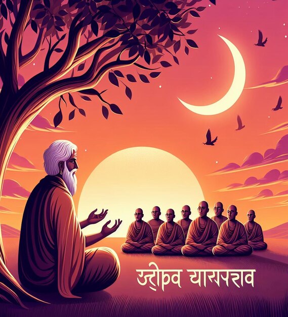 Photo this attractive illustration is made for guru purnima festival