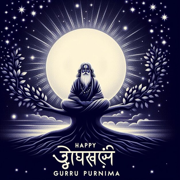 Photo this attractive illustration is made for guru purnima festival