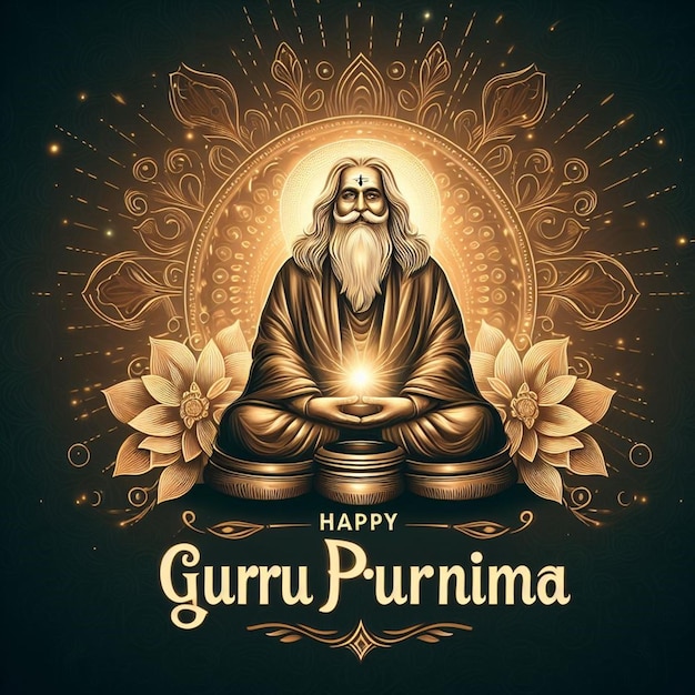 This attractive illustration is made for Guru Purnima festival