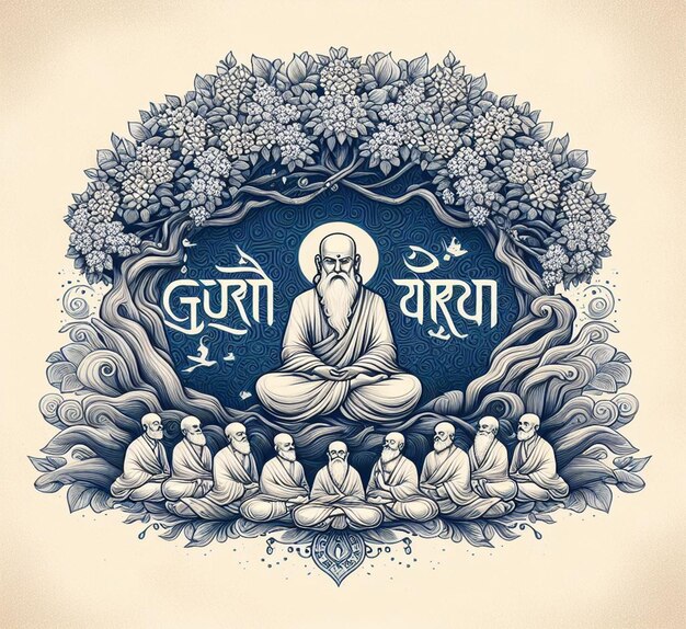 Photo this attractive illustration is made for guru purnima festival