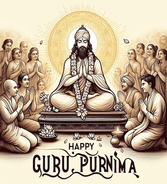 Photo this attractive illustration is made for guru purnima festival