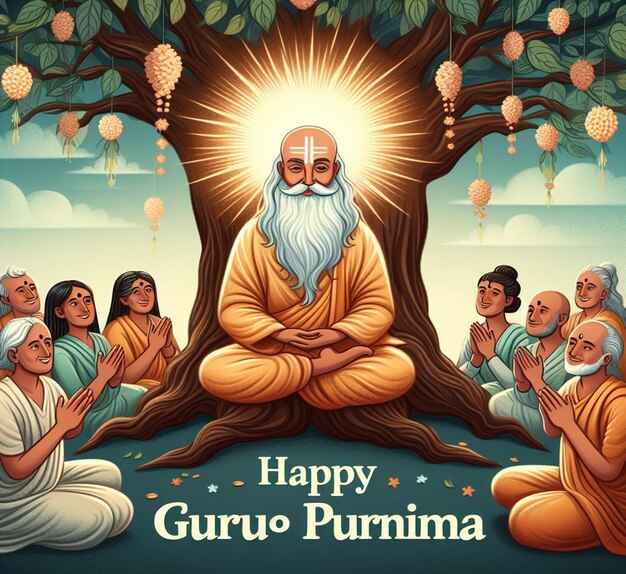 Photo this attractive illustration is made for guru purnima festival