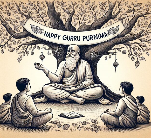 Photo this attractive illustration is made for guru purnima festival