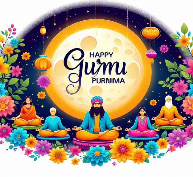 Photo this attractive illustration is made for guru purnima festival