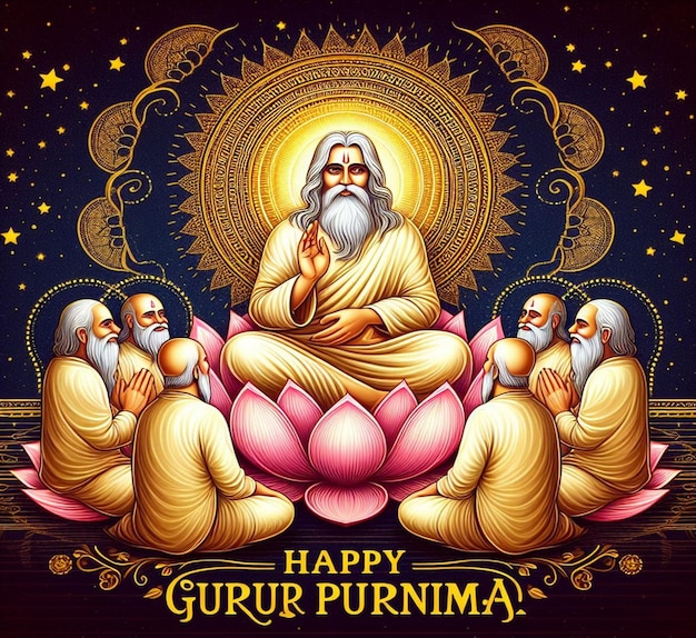 Photo this attractive illustration is made for guru purnima festival