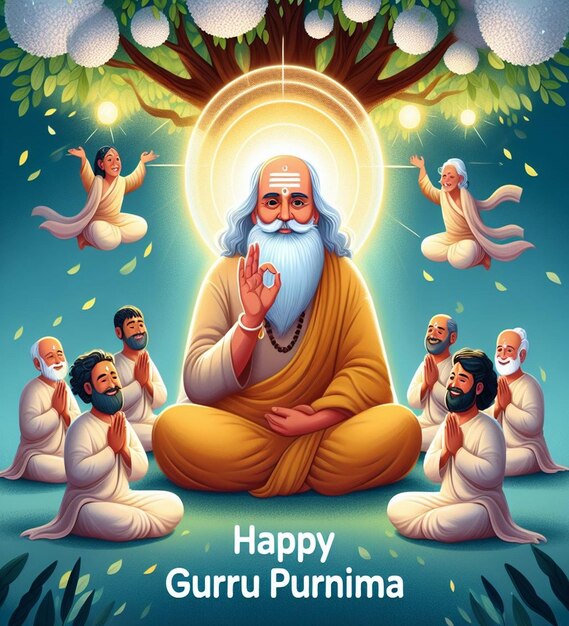 Photo this attractive illustration is made for guru purnima festival