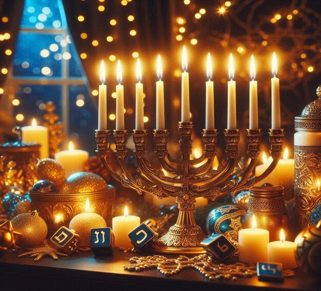 This awesome design is made for the Jewish religious festival of Happy Hanukkah