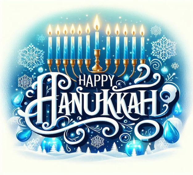 Photo this awesome design is made for the jewish religious festival of happy hanukkah