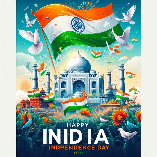 Photo this beautiful 3d design is designed for happy indian independence day