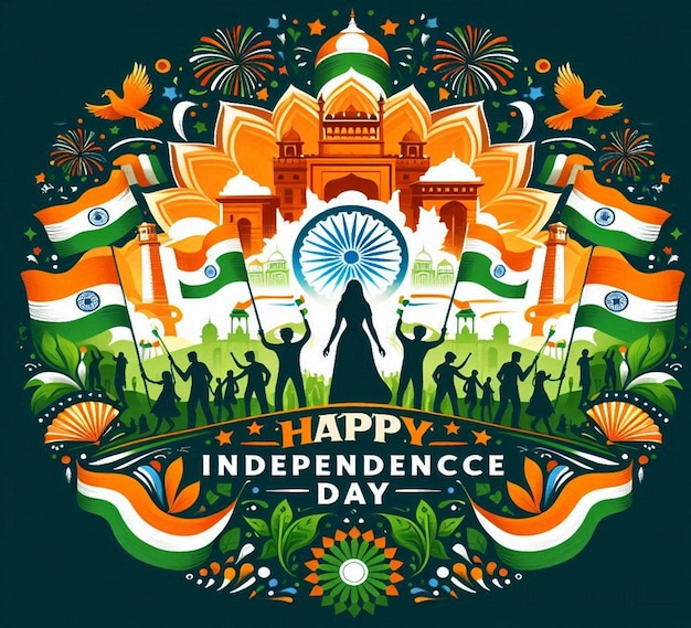 Photo this beautiful 3d design is designed for happy indian independence day