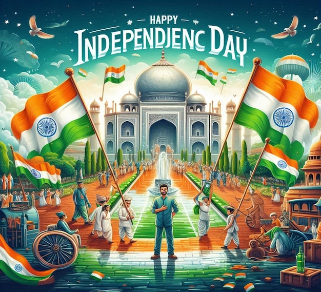 Photo this beautiful 3d design is designed for happy indian independence day