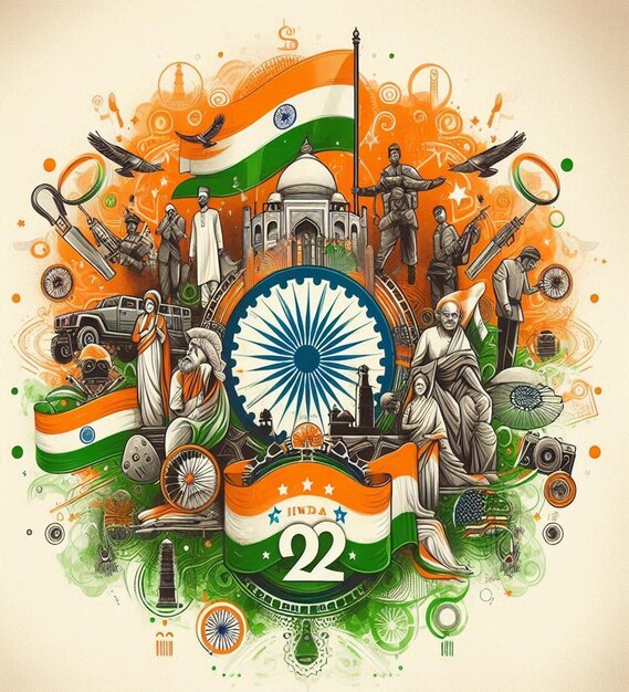 Photo this beautiful 3d design is designed for happy indian independence day