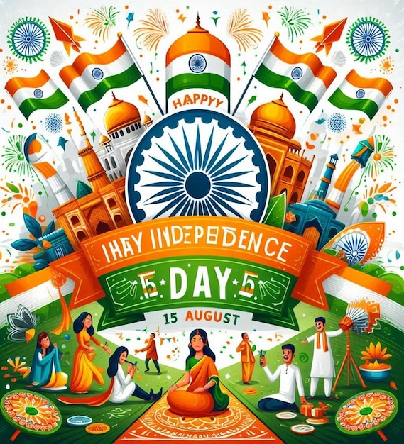 Photo this beautiful 3d design is designed for happy indian independence day