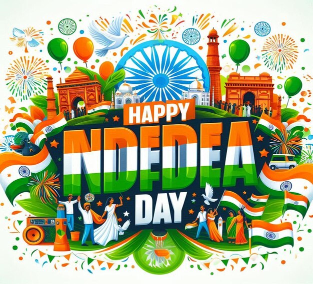 Photo this beautiful 3d illustration is illustrated for happy indian independence day