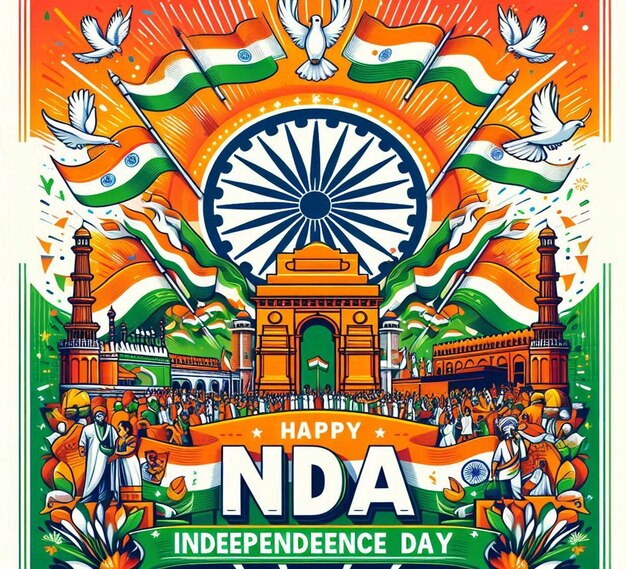 Photo this beautiful 3d illustration is illustrated for happy indian independence day