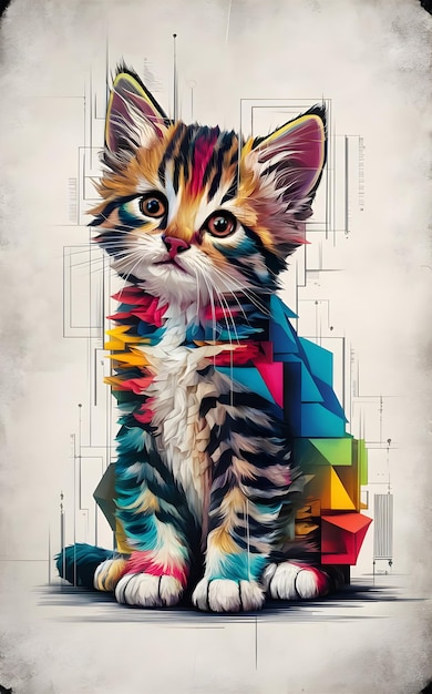 This beautiful cat watercolor illustration is the perfect addition to any cat lovers