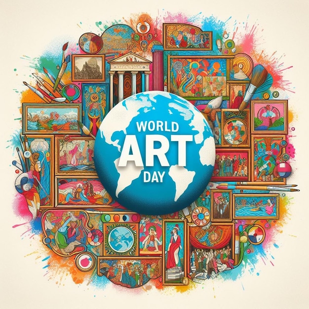 Photo this beautiful design is created on the occasion of world art day