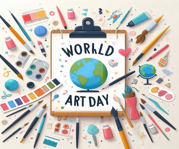 Photo this beautiful design is created on the occasion of world art day