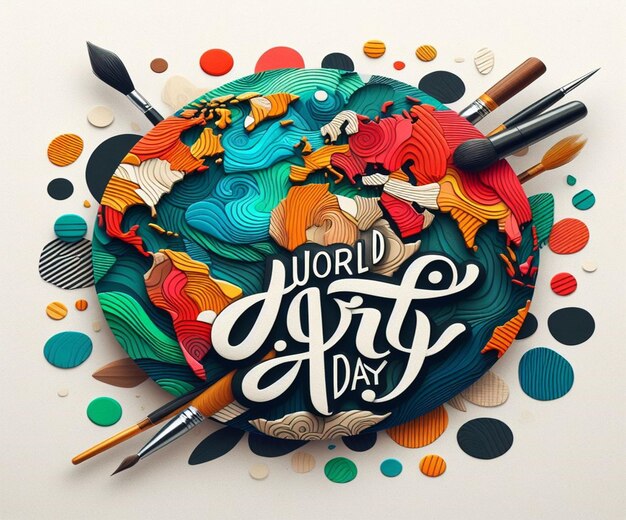 This beautiful design is created on the occasion of World Art Day