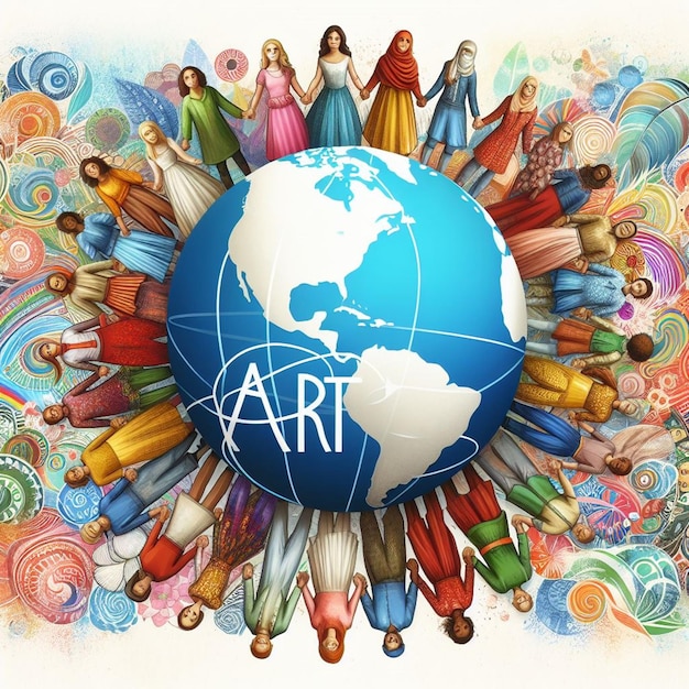 Photo this beautiful design is created on the occasion of world art day