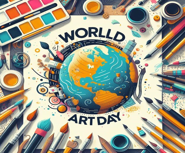 Photo this beautiful design is created on the occasion of world art day