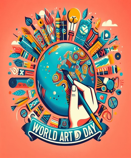 Photo this beautiful design is created on the occasion of world art day