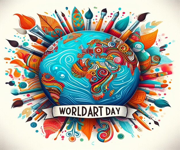 Photo this beautiful design is created on the occasion of world art day