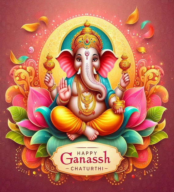 This beautiful design is designed for Happy Ganesh Chaturthi