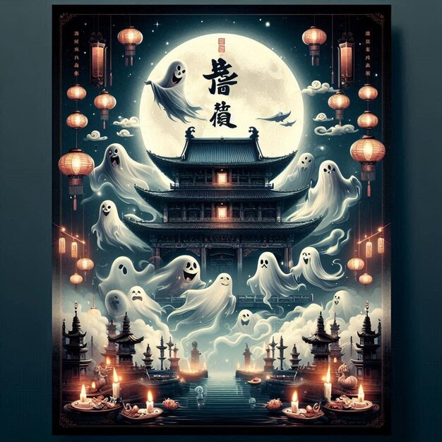 Photo this beautiful design is designed for sinus festival hungry ghost