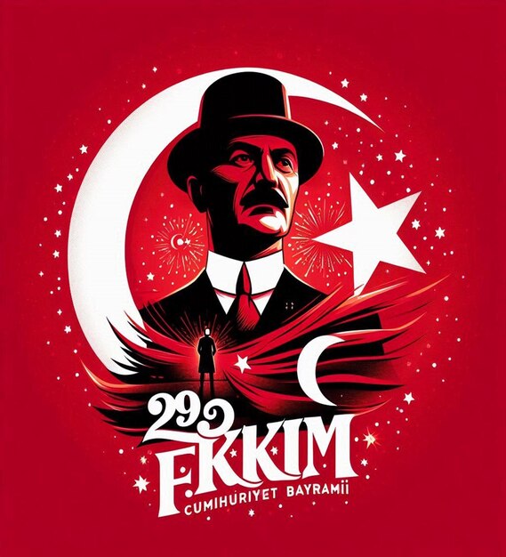 Photo this beautiful design is illustrated for turkish festival 29 ekim