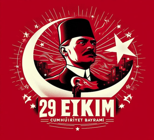 Photo this beautiful design is illustrated for turkish festival 29 ekim