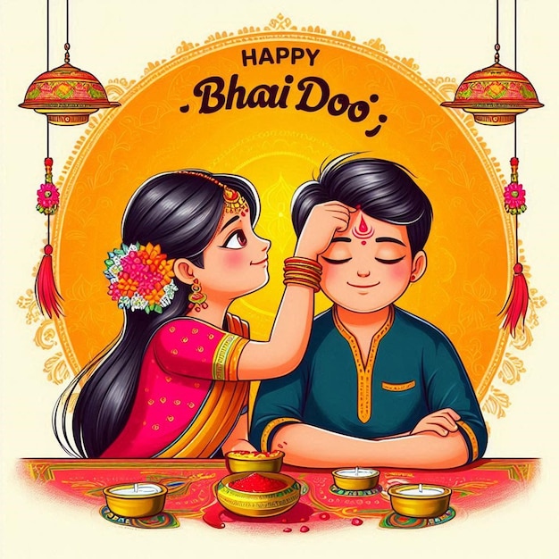 This Beautiful design is made for Happy Bhai Dooj