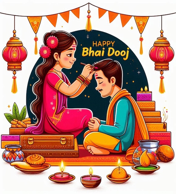 Photo this beautiful design is made for happy bhai dooj