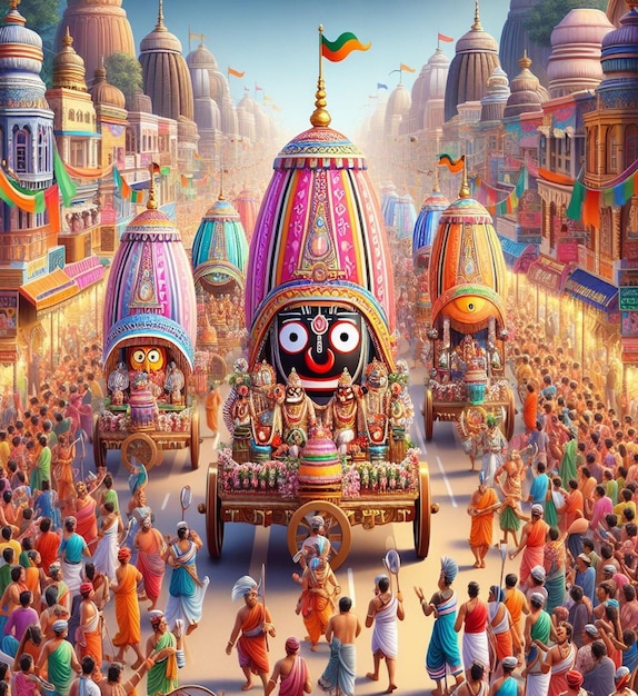 This beautiful design is made for hindu mythological festival Rath Yatra