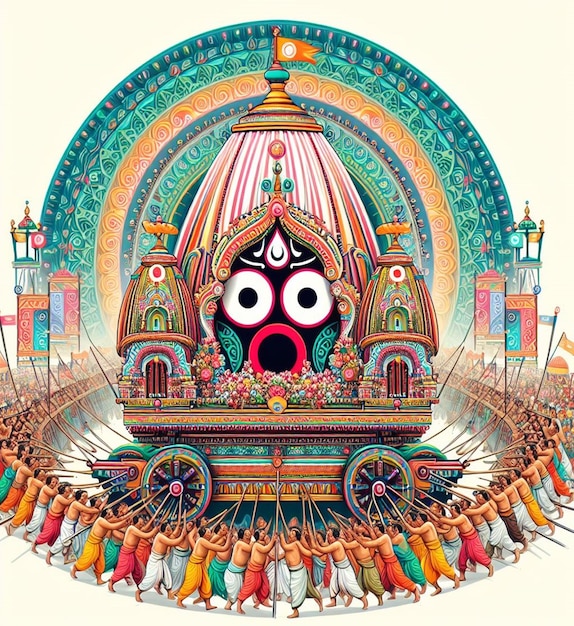 This beautiful design is made for hindu mythological festival Rath Yatra