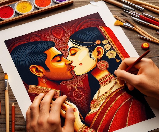 This beautiful illustration is generated for International Kissing Day and Valentines Day