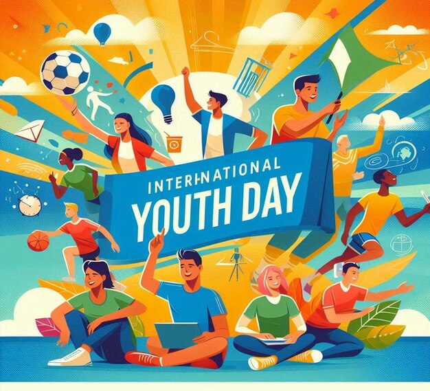 This beautiful illustration is illustrate for International Youth Day